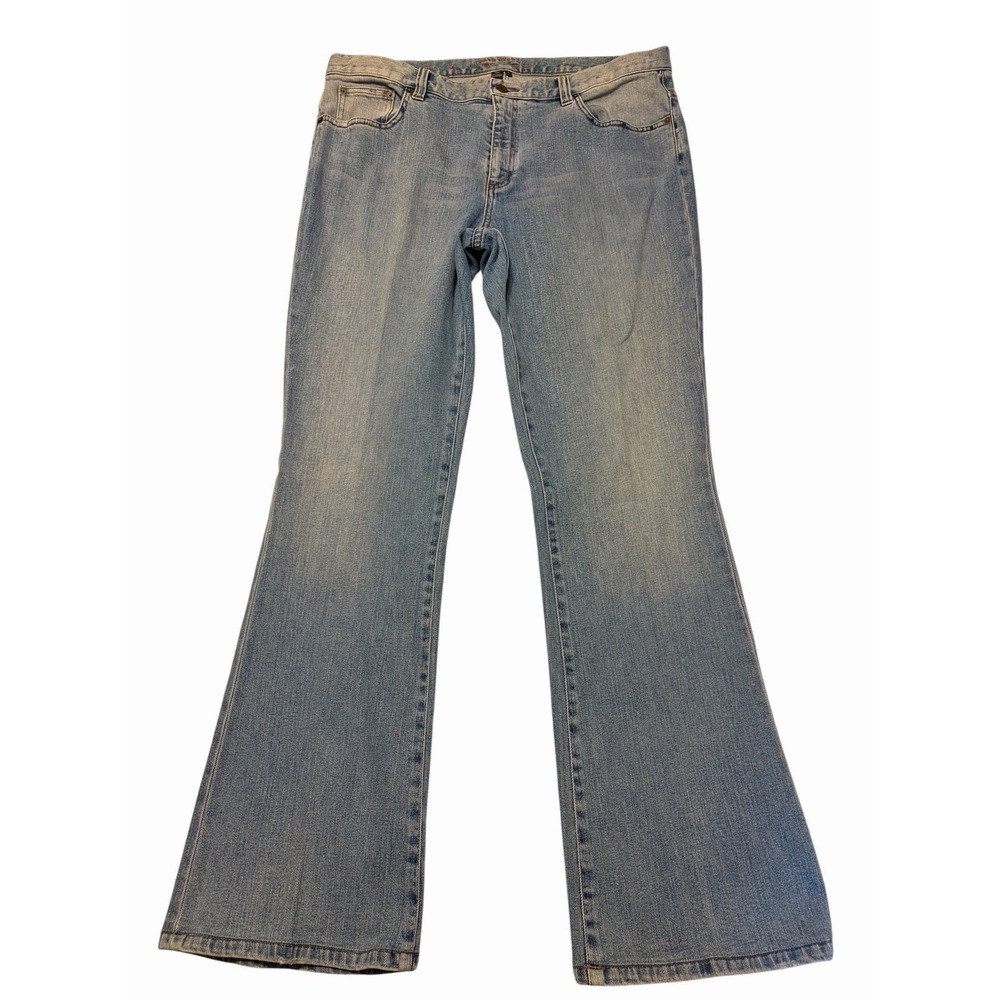 Ralph Lauren Jeans Co. Lauren Womens Bootcut Mid Rise Light Wash Stretch Sz 16